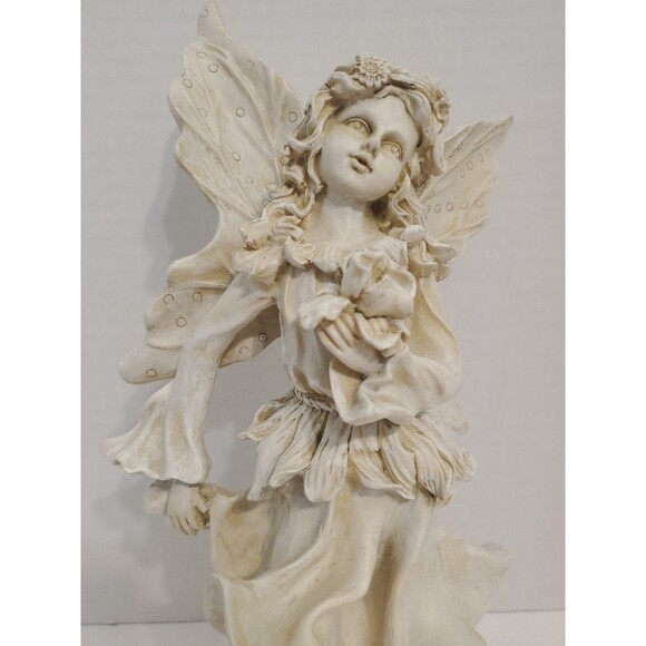 Midwestern Home Products 12.5" White Resin Fairy Whimsical Fantasy Flowers EUC - Picture 3 of 8
